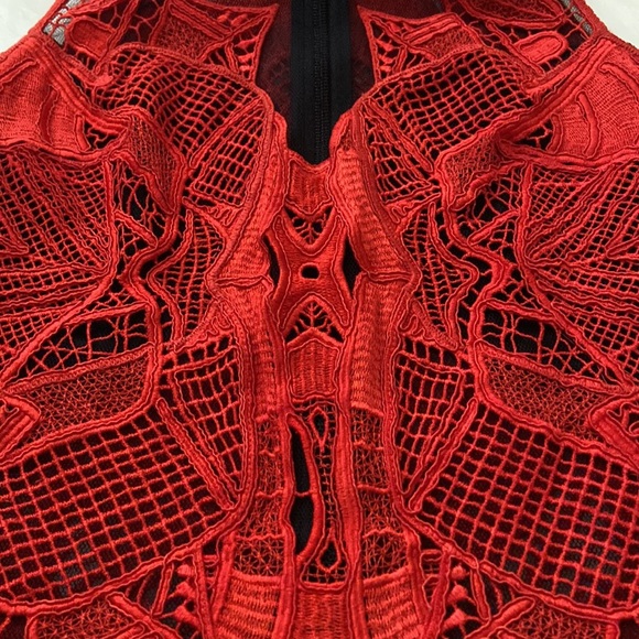 Jonathan Simkhai Tuelle and Lace Peplum Top, Size 2 - Picture 9 of 15